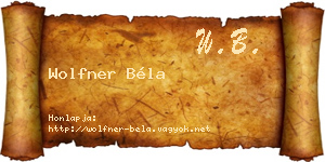 Wolfner Béla névjegykártya